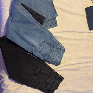 PacSun Blue and Black Flare & Wide Leg Jeans